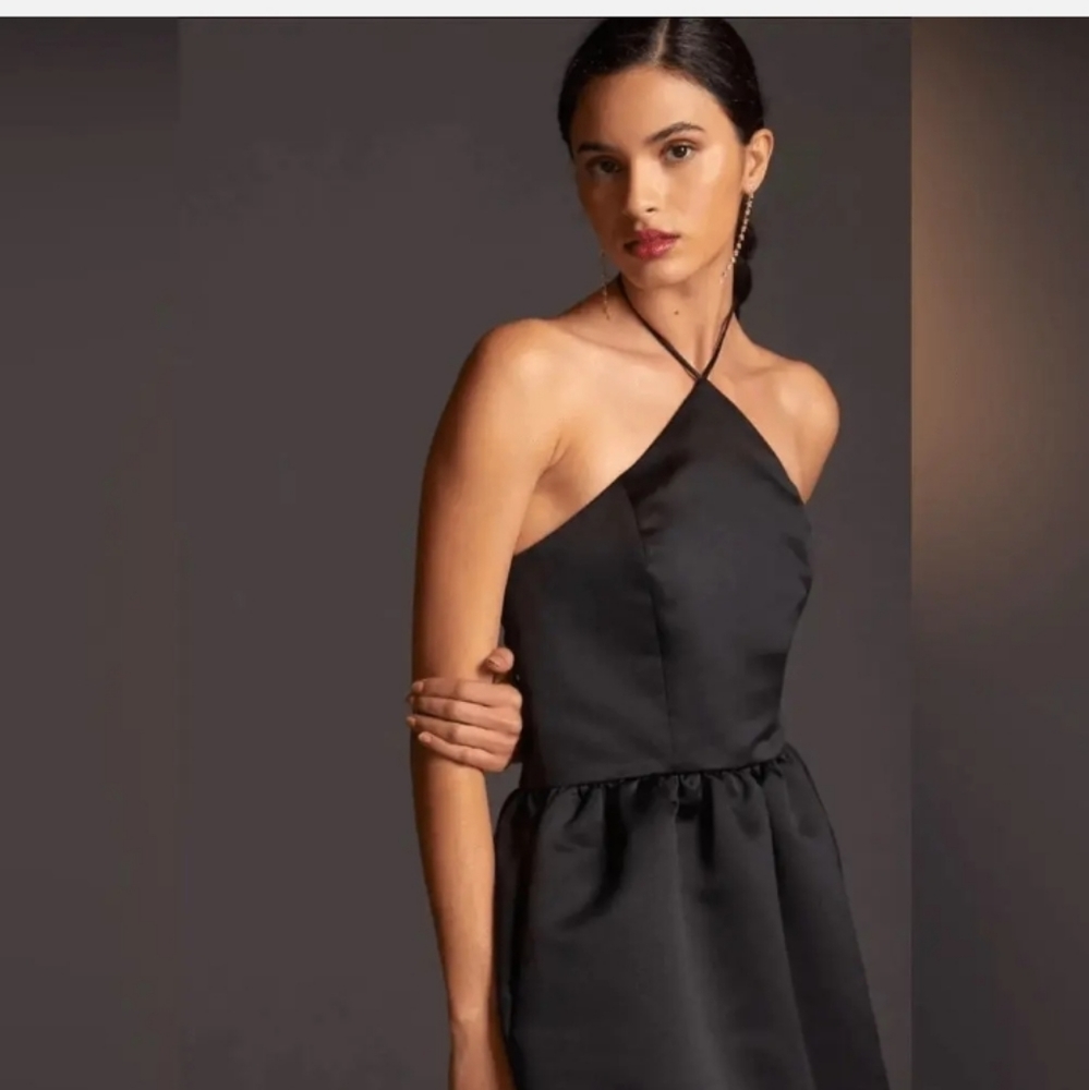 DELFI Collective NWOT Anthropologie Black Halter Cocktail Dress Size XS - Picture 3 of 11